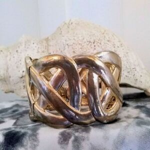 BRACELET/CUFF GOLD TONE Stretch  Good Condition VINTAGE